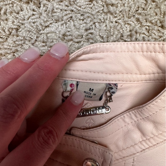 Faux Leather Jacket Light Pink JouJou Womens Size Medium - Picture 4 of 5